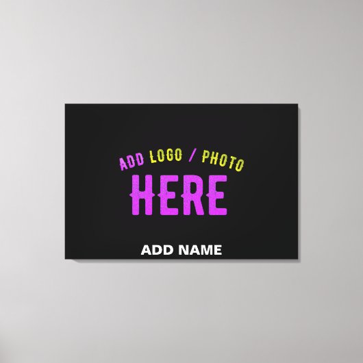 カスタマイズスタイリッシュ可能なモダン黒の検証済みブランド キャンバスプリント (正面)