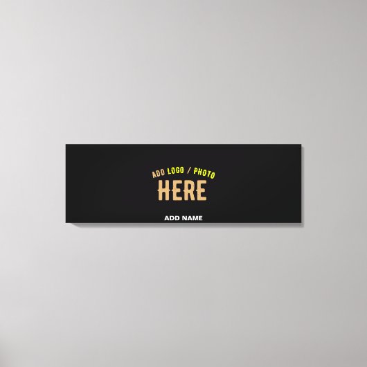 カスタマイズスタイリッシュ可能なモダン黒の検証済みブランド キャンバスプリント (正面)