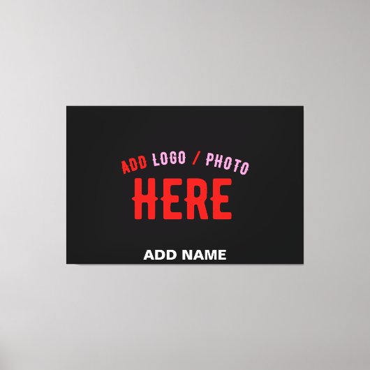 カスタマイズスタイリッシュ可能なモダン黒の検証済みブランド キャンバスプリント (正面)