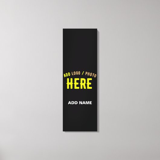 カスタマイズスタイリッシュ可能なモダン黒の検証済みブランド キャンバスプリント (正面)