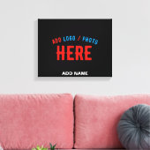 カスタマイズスタイリッシュ可能なモダン黒の検証済みブランド キャンバスプリント (インサイチュ (リビング))