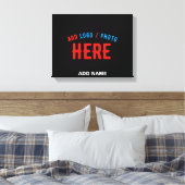 カスタマイズスタイリッシュ可能なモダン黒の検証済みブランド キャンバスプリント (インサイチュ (寝室))