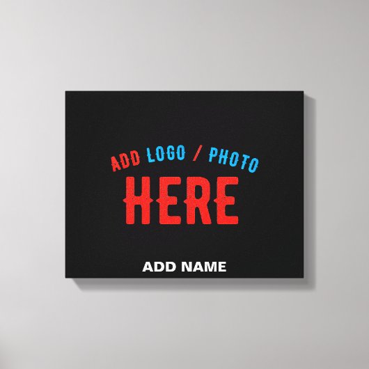 カスタマイズスタイリッシュ可能なモダン黒の検証済みブランド キャンバスプリント (正面)