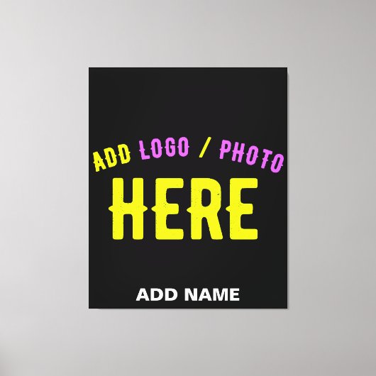 カスタマイズスタイリッシュ可能なモダン黒の検証済みブランド キャンバスプリント (正面)