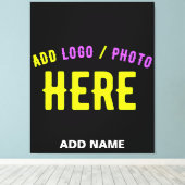 カスタマイズスタイリッシュ可能なモダン黒の検証済みブランド キャンバスプリント (インサイチュ (ウッドフロア))