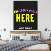 カスタマイズスタイリッシュ可能なモダン黒の検証済みブランド キャンバスプリント (インサイチュ (寝室))