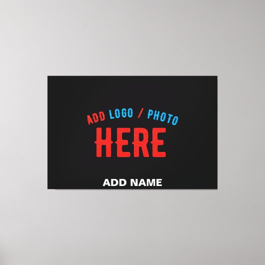 カスタマイズスタイリッシュ可能なモダン黒の検証済みブランド キャンバスプリント (正面)