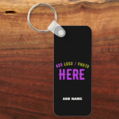 カスタマイズスタイリッシュ可能なモダン黒の検証済みブランド キーホルダー (正面)