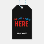 カスタマイズスタイリッシュ可能なモダン黒の検証済みブランド ギフトタグ (正面)