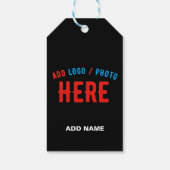 カスタマイズスタイリッシュ可能なモダン黒の検証済みブランド ギフトタグ (裏面)