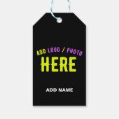 カスタマイズスタイリッシュ可能なモダン黒の検証済みブランド ギフトタグ (裏面)