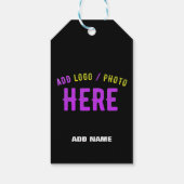 カスタマイズスタイリッシュ可能なモダン黒の検証済みブランド ギフトタグ (裏面)