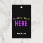 カスタマイズスタイリッシュ可能なモダン黒の検証済みブランド ギフトタグ (裏面)