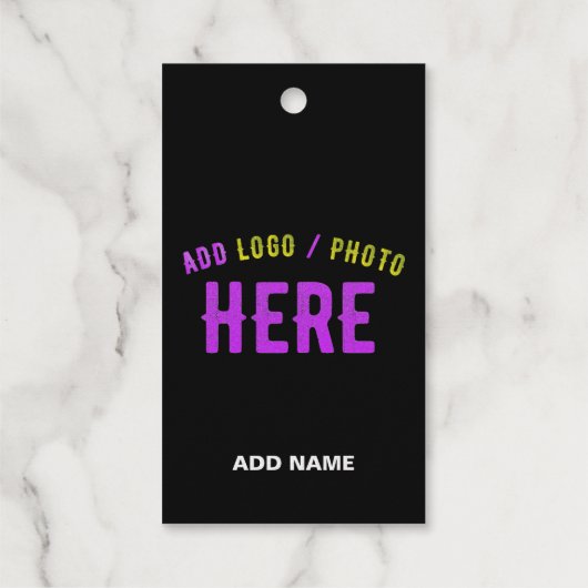 カスタマイズスタイリッシュ可能なモダン黒の検証済みブランド ギフトタグ (裏面)