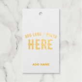 カスタマイズスタイリッシュ可能なモダン黒の検証済みブランド ギフトタグ (正面)