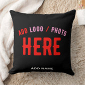 カスタマイズスタイリッシュ可能なモダン黒の検証済みブランド クッション (ブランケット)