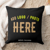 カスタマイズスタイリッシュ可能なモダン黒の検証済みブランド クッション (ブランケット)