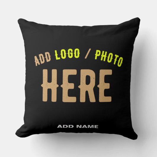 カスタマイズスタイリッシュ可能なモダン黒の検証済みブランド クッション (正面)