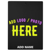 カスタマイズスタイリッシュ可能なモダン黒の検証済みブランド クリップボード (裏面)