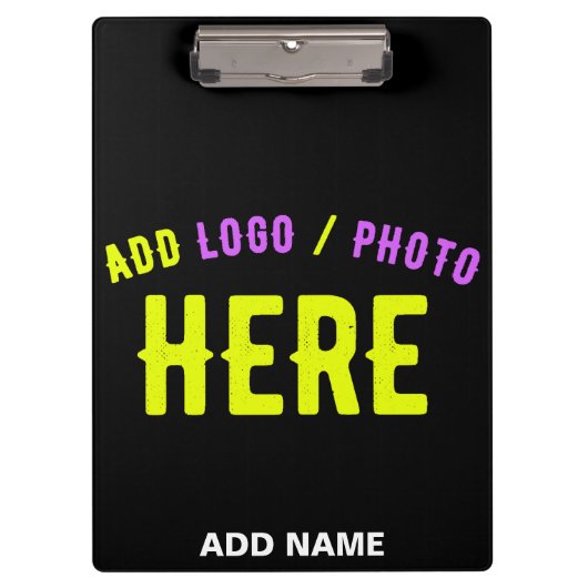 カスタマイズスタイリッシュ可能なモダン黒の検証済みブランド クリップボード (正面)