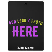 カスタマイズスタイリッシュ可能なモダン黒の検証済みブランド クリップボード (裏面)