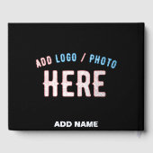 カスタマイズスタイリッシュ可能なモダン黒の検証済みブランド ゲストブック (裏面)