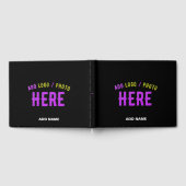 カスタマイズスタイリッシュ可能なモダン黒の検証済みブランド ゲストブック (全面)