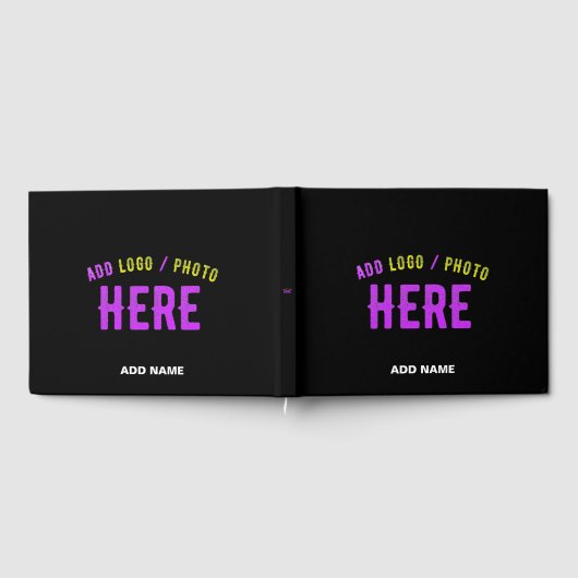 カスタマイズスタイリッシュ可能なモダン黒の検証済みブランド ゲストブック (全面)