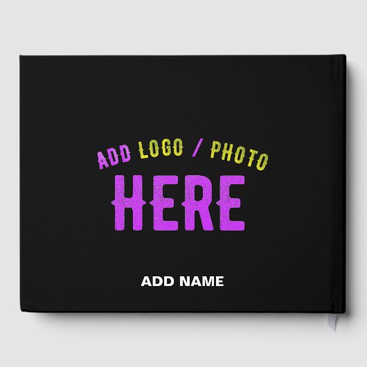 カスタマイズスタイリッシュ可能なモダン黒の検証済みブランド ゲストブック (裏面)