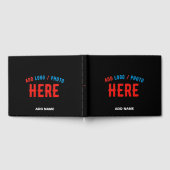 カスタマイズスタイリッシュ可能なモダン黒の検証済みブランド ゲストブック (全面)