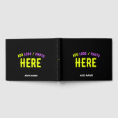 カスタマイズスタイリッシュ可能なモダン黒の検証済みブランド ゲストブック (全面)