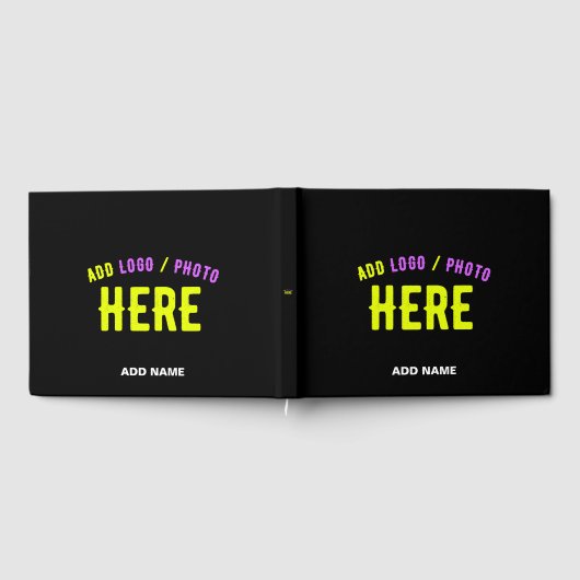 カスタマイズスタイリッシュ可能なモダン黒の検証済みブランド ゲストブック (全面)