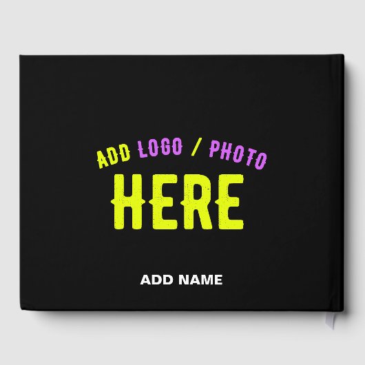 カスタマイズスタイリッシュ可能なモダン黒の検証済みブランド ゲストブック (裏面)