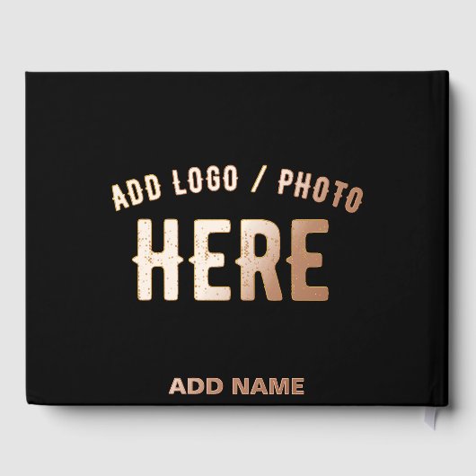 カスタマイズスタイリッシュ可能なモダン黒の検証済みブランド ゲストブック (裏面)