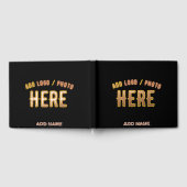 カスタマイズスタイリッシュ可能なモダン黒の検証済みブランド ゲストブック (全面)