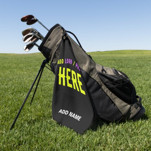 カスタマイズスタイリッシュ可能なモダン黒の検証済みブランド ゴルフタオル (グリーン)