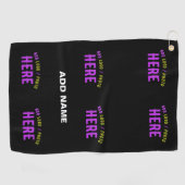 カスタマイズスタイリッシュ可能なモダン黒の検証済みブランド ゴルフタオル (横)