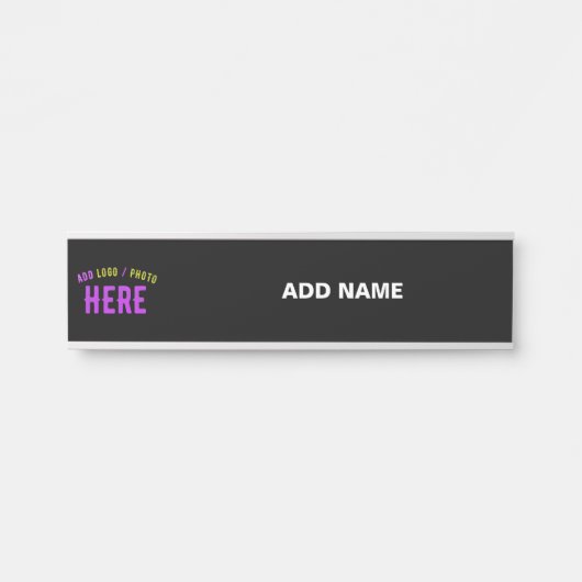 カスタマイズスタイリッシュ可能なモダン黒の検証済みブランド サインプレート (正面)