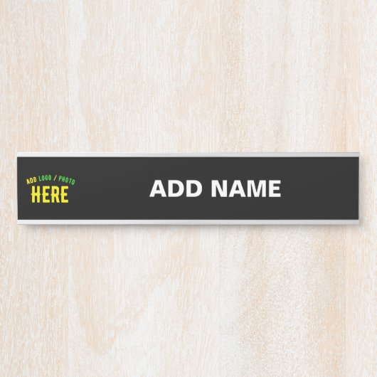 カスタマイズスタイリッシュ可能なモダン黒の検証済みブランド サインプレート (正面)