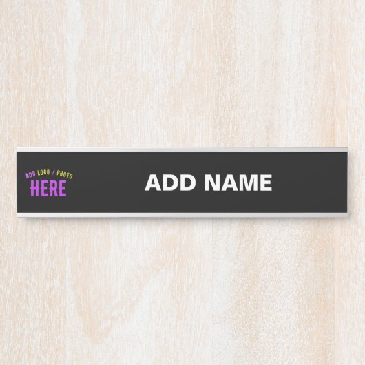 カスタマイズスタイリッシュ可能なモダン黒の検証済みブランド サインプレート (正面)