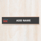 カスタマイズスタイリッシュ可能なモダン黒の検証済みブランド サインプレート (正面)