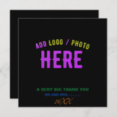 カスタマイズスタイリッシュ可能なモダン黒の検証済みブランド サンキューカード (正面/裏面)