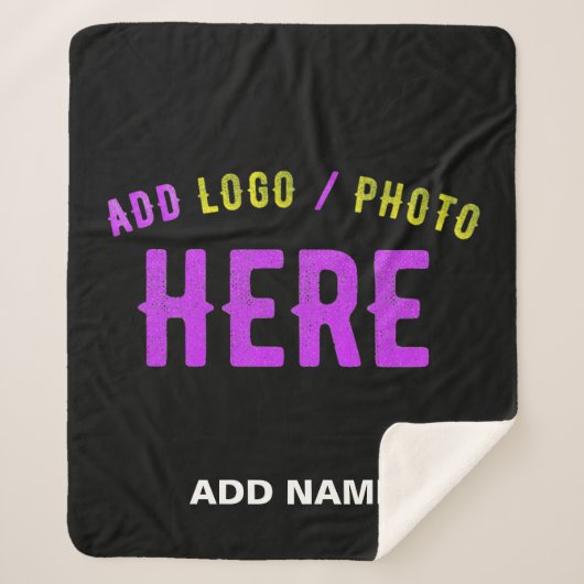 カスタマイズスタイリッシュ可能なモダン黒の検証済みブランド シェルパブランケット (正面)