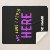 カスタマイズスタイリッシュ可能なモダン黒の検証済みブランド シェルパブランケット (正面(横))