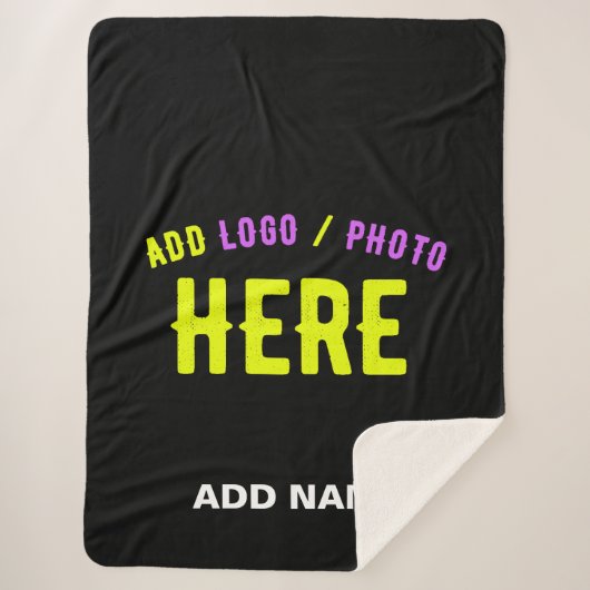 カスタマイズスタイリッシュ可能なモダン黒の検証済みブランド シェルパブランケット (正面)