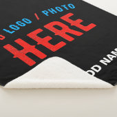 カスタマイズスタイリッシュ可能なモダン黒の検証済みブランド シェルパブランケット (3/4)