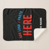 カスタマイズスタイリッシュ可能なモダン黒の検証済みブランド シェルパブランケット (正面(横))