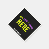 カスタマイズスタイリッシュ可能なモダン黒の検証済みブランド スタンダードカクテルナプキン (角)