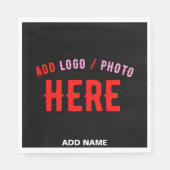 カスタマイズスタイリッシュ可能なモダン黒の検証済みブランド スタンダードランチョンナプキン (正面)