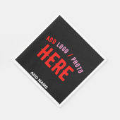 カスタマイズスタイリッシュ可能なモダン黒の検証済みブランド スタンダードランチョンナプキン (角)